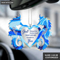 Heart With Seahorse Couple God Blessed Personalized Ornament