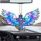 Hologram Wings Faith Cross Ornament