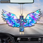 Hologram Wings Faith Cross Ornament
