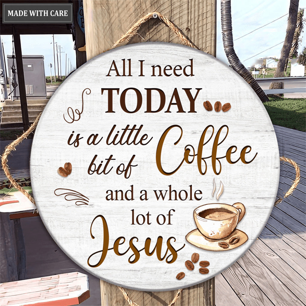 Jesus Coffee Wood Circle Signzz