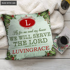 Christmas Floral As For Me And My House Personalized Pillow