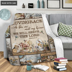 Vintage Birds Flower As For Me And My House Personalized Blanket