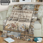 Vintage Birds Flower As For Me And My House Personalized Blanket