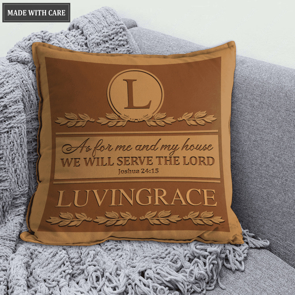 Vintage Christmas Floral As For Me And My House Personalized Pillow
