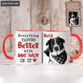 Everything tastes better with dog hair in it - Personalized Custom Accent Mug