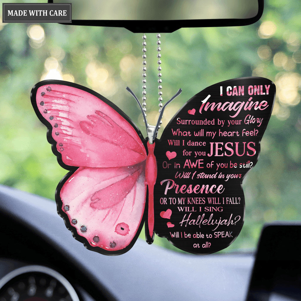 Butterfly Surrounded By Your Glory Pink Ornament