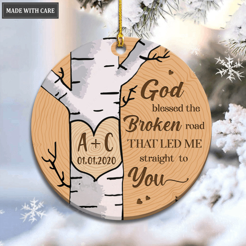 Love Tree God Blessed Personalized Wooden Ornament