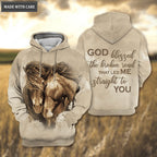 Horse Couple God Blessed Hoodie