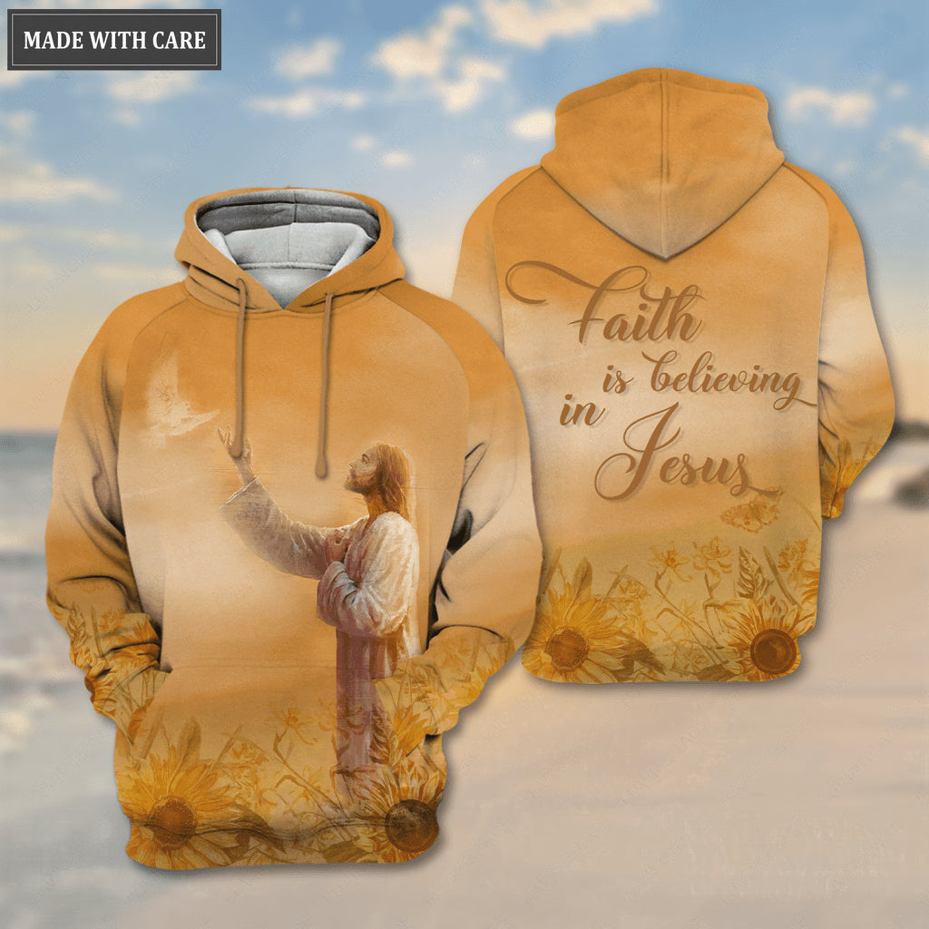 Sunflower Christian Dove Faith Is Believing Hoodie