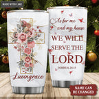 Flower Cross Cardinal As For Me And My House Personalized Tumbler