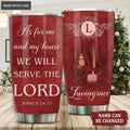 Red Candles Pray As For Me And My House Personalized Tumbler