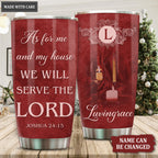 Red Candles Pray As For Me And My House Personalized Tumbler