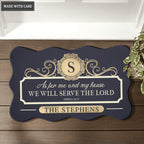 Personalized New Elegant Serve The Lord Shaped Doormat