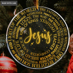 Glitter Golden Name Of God Transparent Ornament