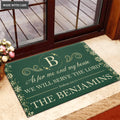 Green Snow As For Me And My House Personalized Doormat