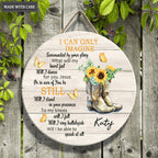 Personalized Glory Boots Wood Circle Sign