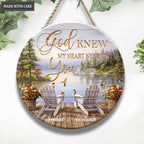Personalized God Knew You And Me Wood Circle Sign
