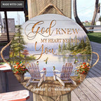 Personalized God Knew You And Me Wood Circle Sign