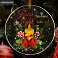 Snow Christmas Candle Jesus The True Light Transparent Ornament