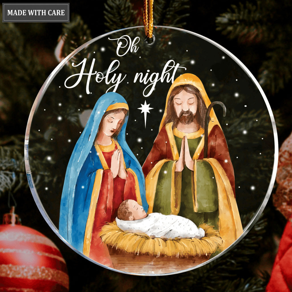Snow Oh Holy Night Transparent Ornament