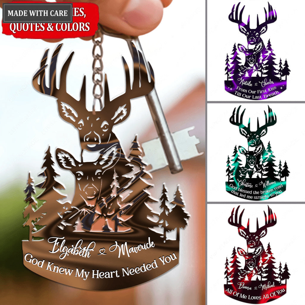 Buck And Doe Love Personalized Keychain