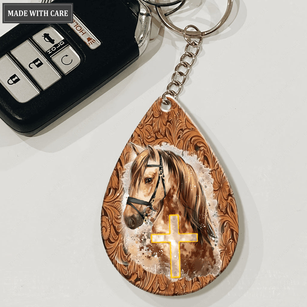 Cross Horse Keychain