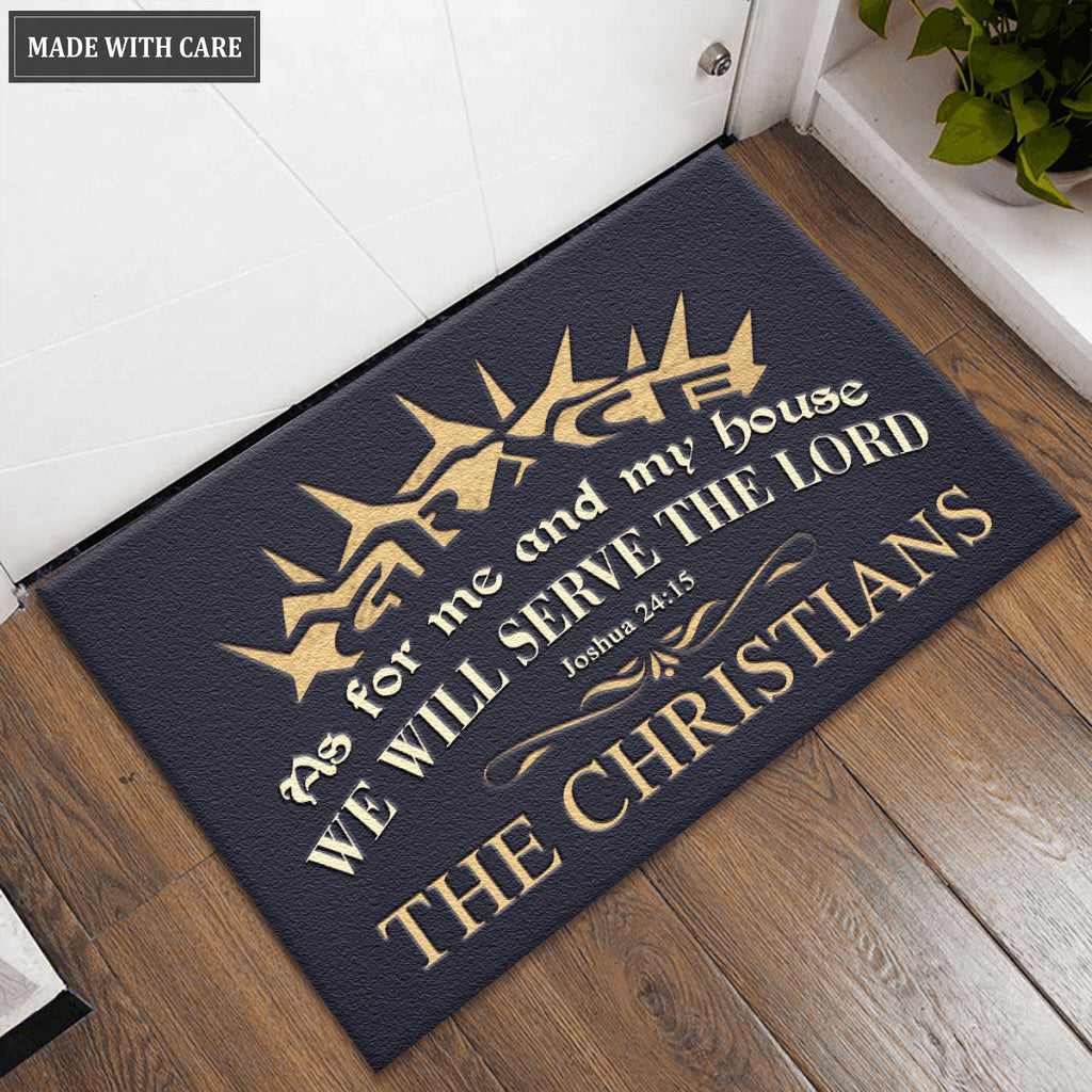 Crown Of Thorns Serve The Lord Personalized Doormat