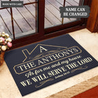 Serve The Lord New Home Personalized Doormat