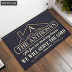 Serve The Lord New Home Personalized Doormat