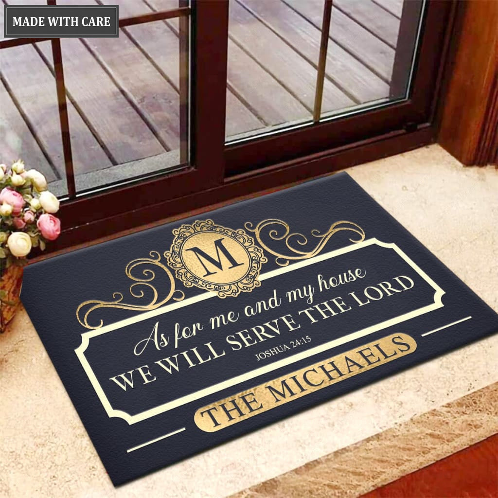 Color Options Family Home Serve The Lord Personalized Doormat