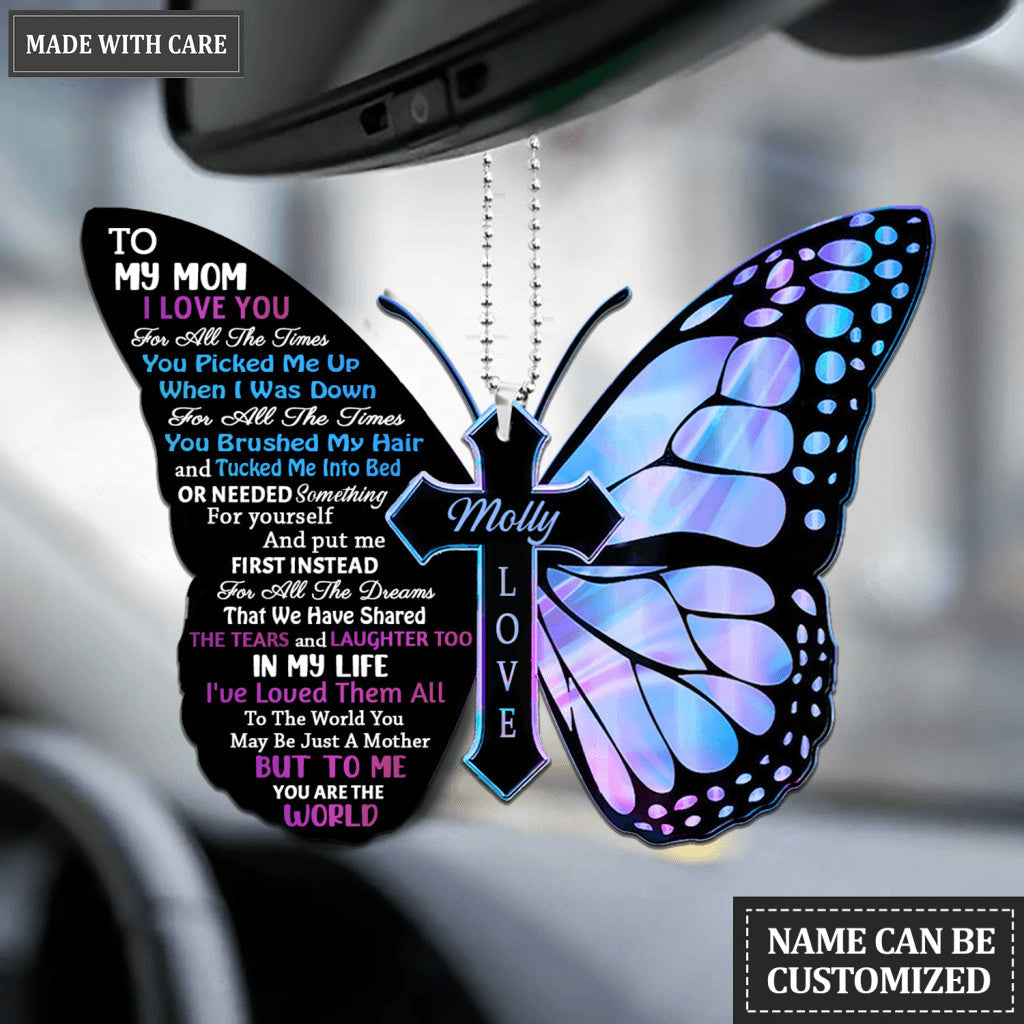 To My Mom Butterfly Personalized Ornament