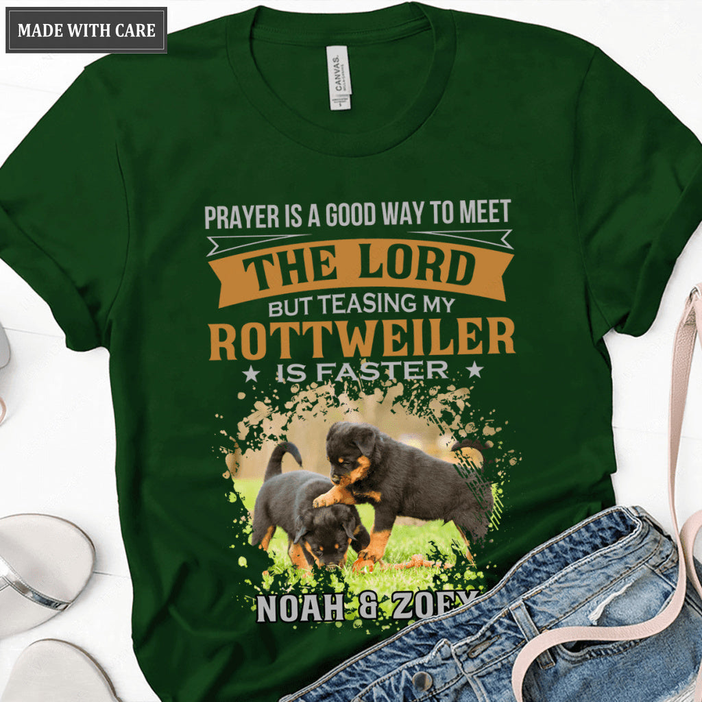 Teasing My Rottweiler - Personalized Custom Unisex T-Shirt