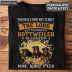 Teasing My Rottweiler - Personalized Custom Unisex T-Shirt