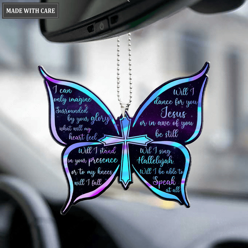 Hologram Surrounded By Glory Butterfly Ornament