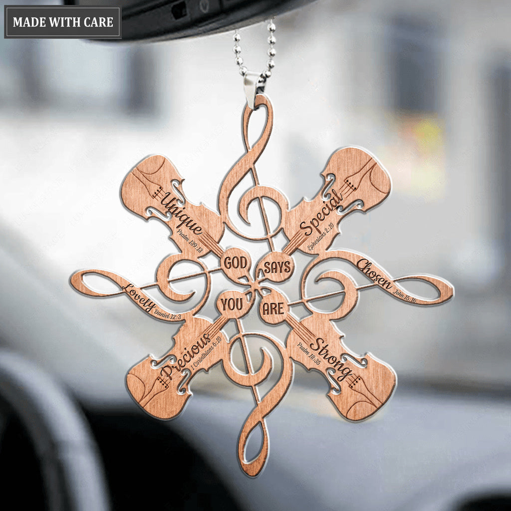 Violin God Says You Are Snowflake Ornament
