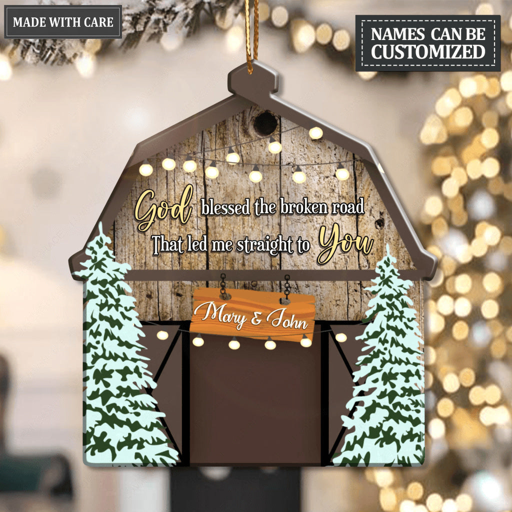 Christmas Barn God Blessed Personalized Ornament