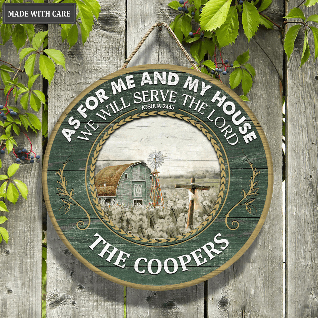 Serve the Lord Retro Personalized Circle Sign