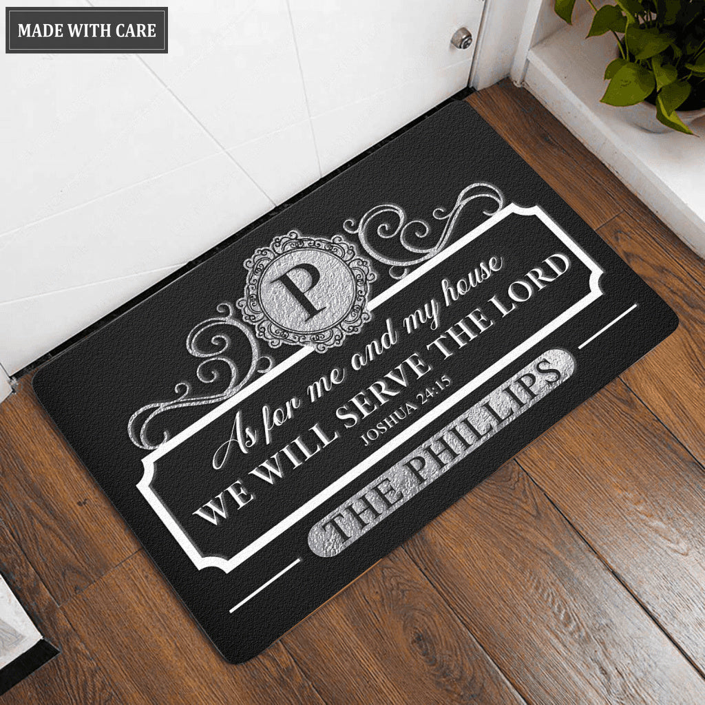 Personalized Black Elegant Family Home Serve The Lord
