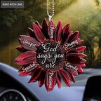 Chocolate Cherry Sunflower God Says You Are Ornament