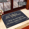 Elegant Custom Family Home Serve The Lord Personalized Doormat