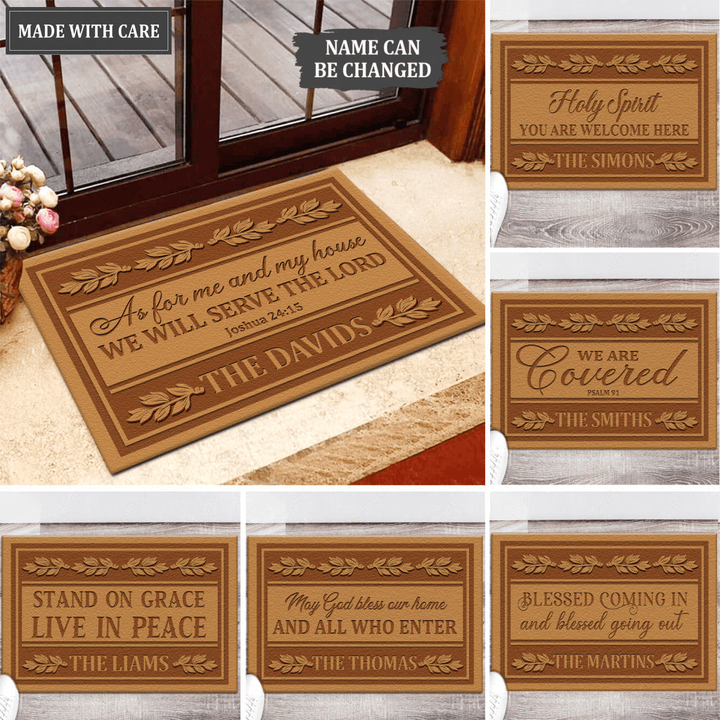 Family Home Elegant Brown Personalized Doormat