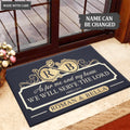 Infinity Monogram Serve The Lord Personalized Doormat