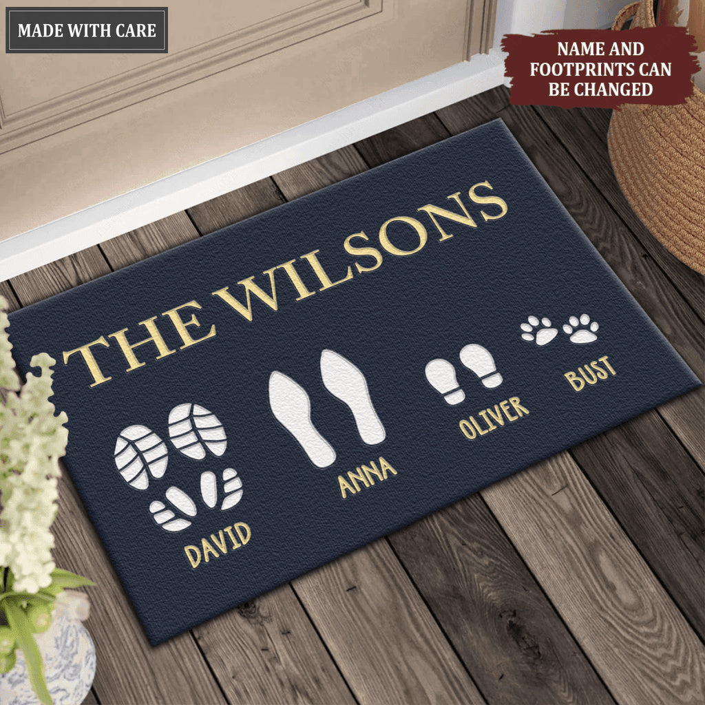 Custom Footprint Family & Pet Name Doormat