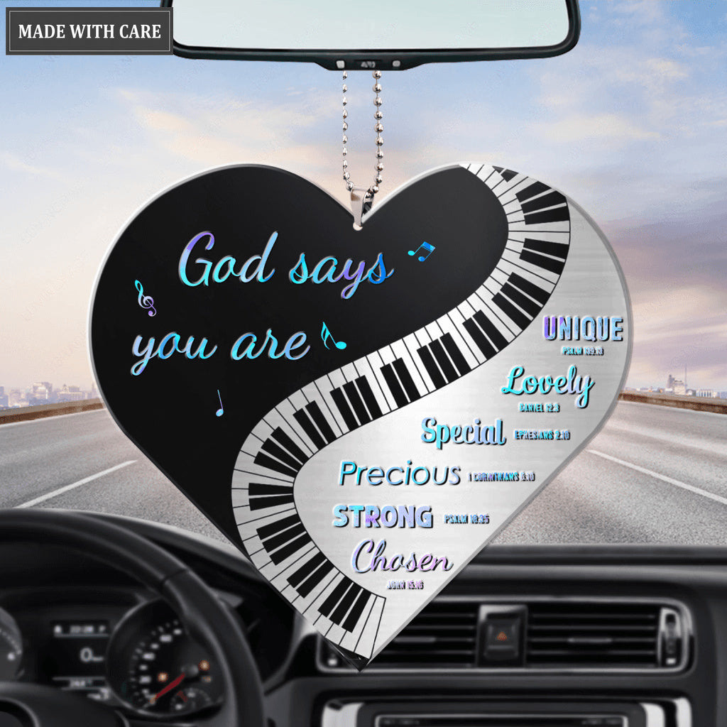 Piano Musical Heart God Says You Are Ornament