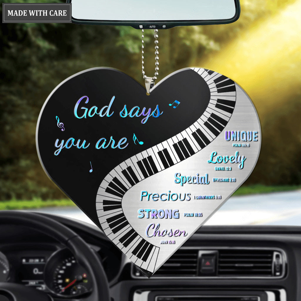 Piano Musical Heart God Says You Are Ornament