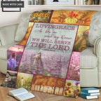 Flower Christian God As For Me And My House Personalized Blanket