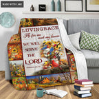 Sunflower Bird Pumpkin Christian As For Me And My House Personalized Blanket