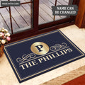 Elegant Last Name Letter Monogram Personalized Doormat