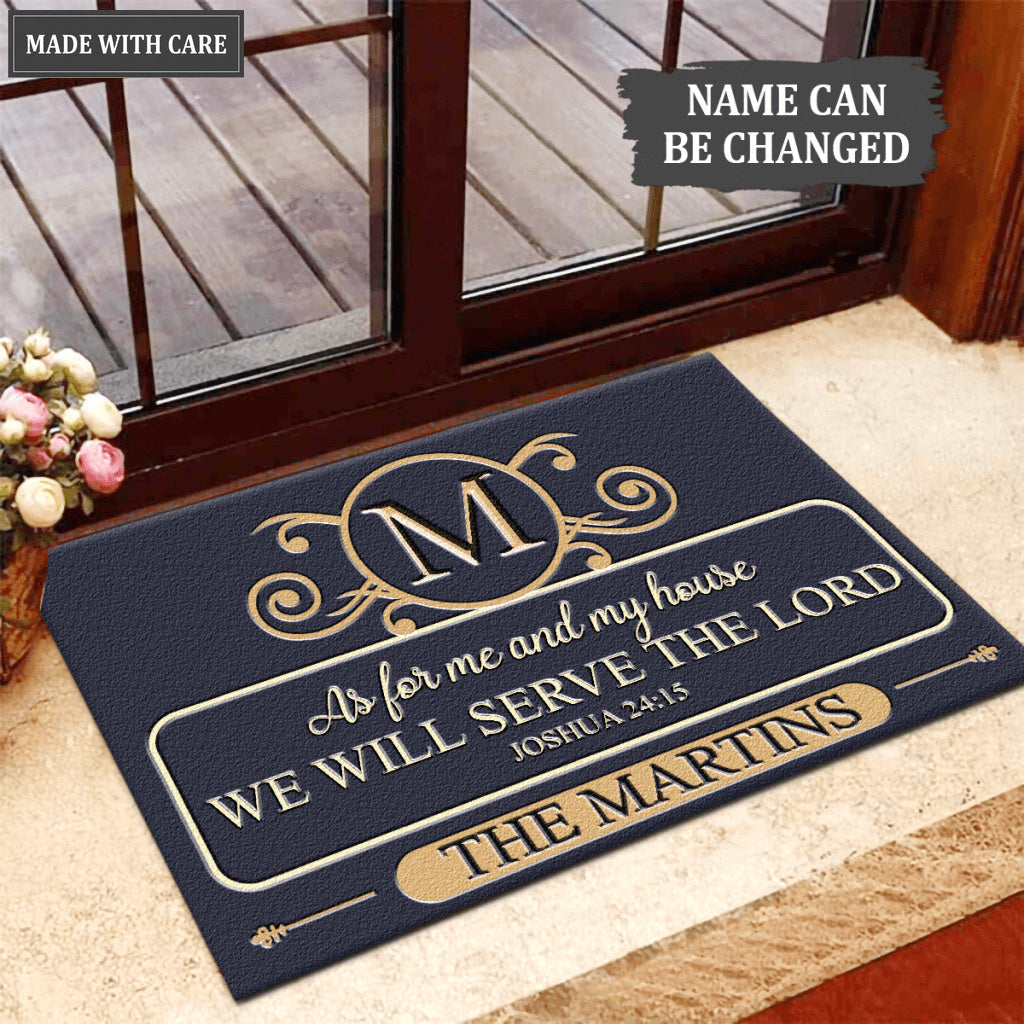 Music Note Monogram As For My House Personalized Doormat