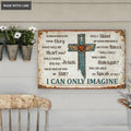 Surrounded By The Glory Cross With Wings Metal Sign